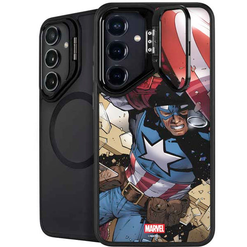 Marvel Captain America Epic Shield Break Galaxy S25 Kickstand Case